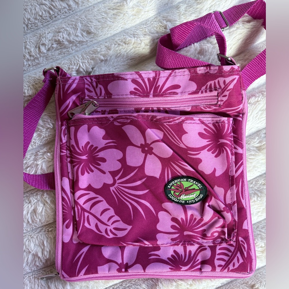 Hawaii Pink Floral Crossbody Bag